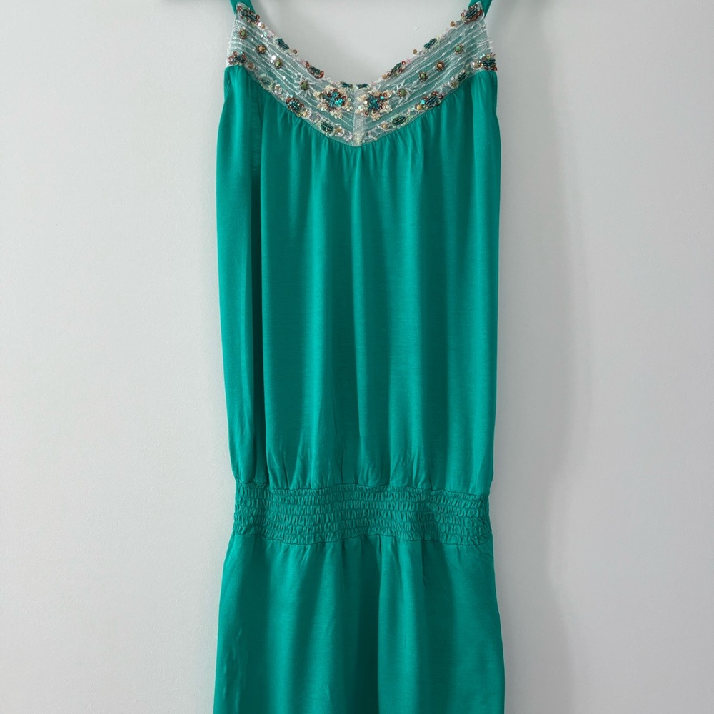 BDBA Elegant Teal Mini Dress